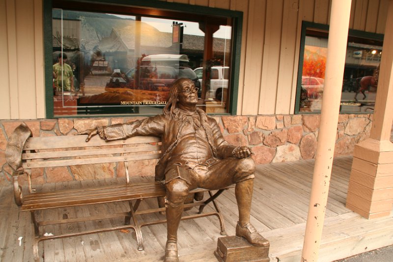 Trip (49).JPG - An art exhibit from the Mountain Trails Gallery in Jackson, WY.  "Ben Franklin" by Gary Lee Pierce.